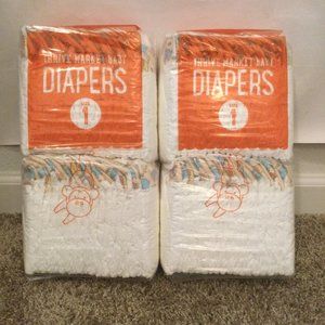 2 Pack of Thrive Market Diapers, Size 1 (8-14 lbs) No Indicator 80 Total Diapers